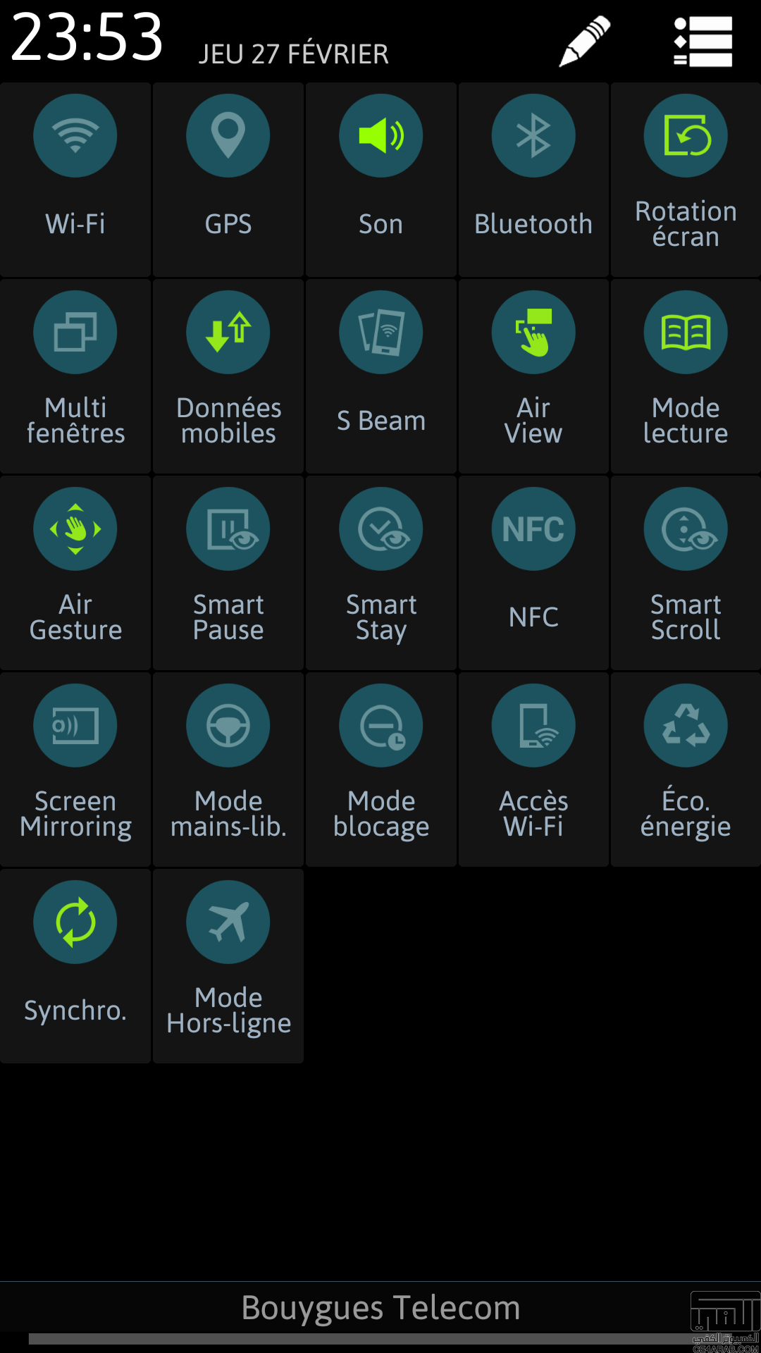 Galaxy S5 StatusBar Quick Icon للنوت3 والـS4