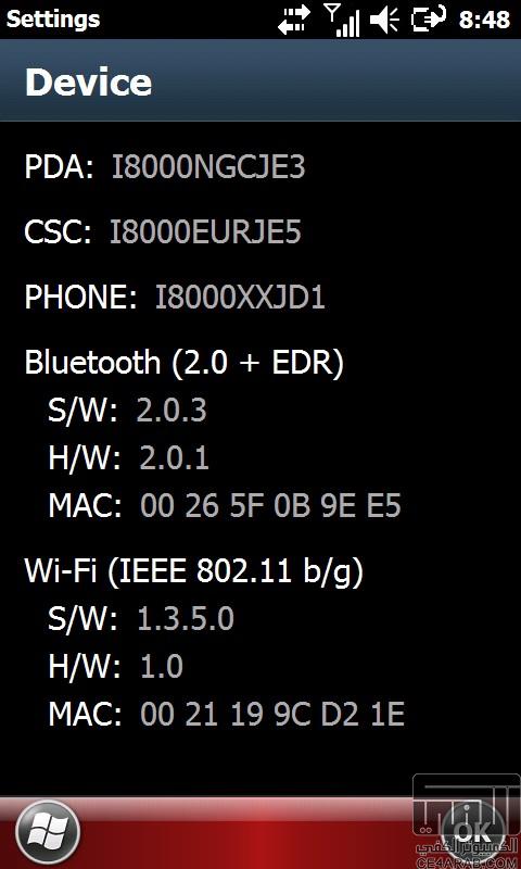 للأومنيا 2-i8000:روم JE3 Lite نظام WM6.5.3 من Gary Crutcher في 5-يونيو