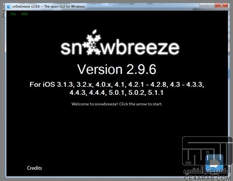 شرح: طريقة دمج ملف SHSH والفيرموير باستخدام برنامج Snowbreeze
