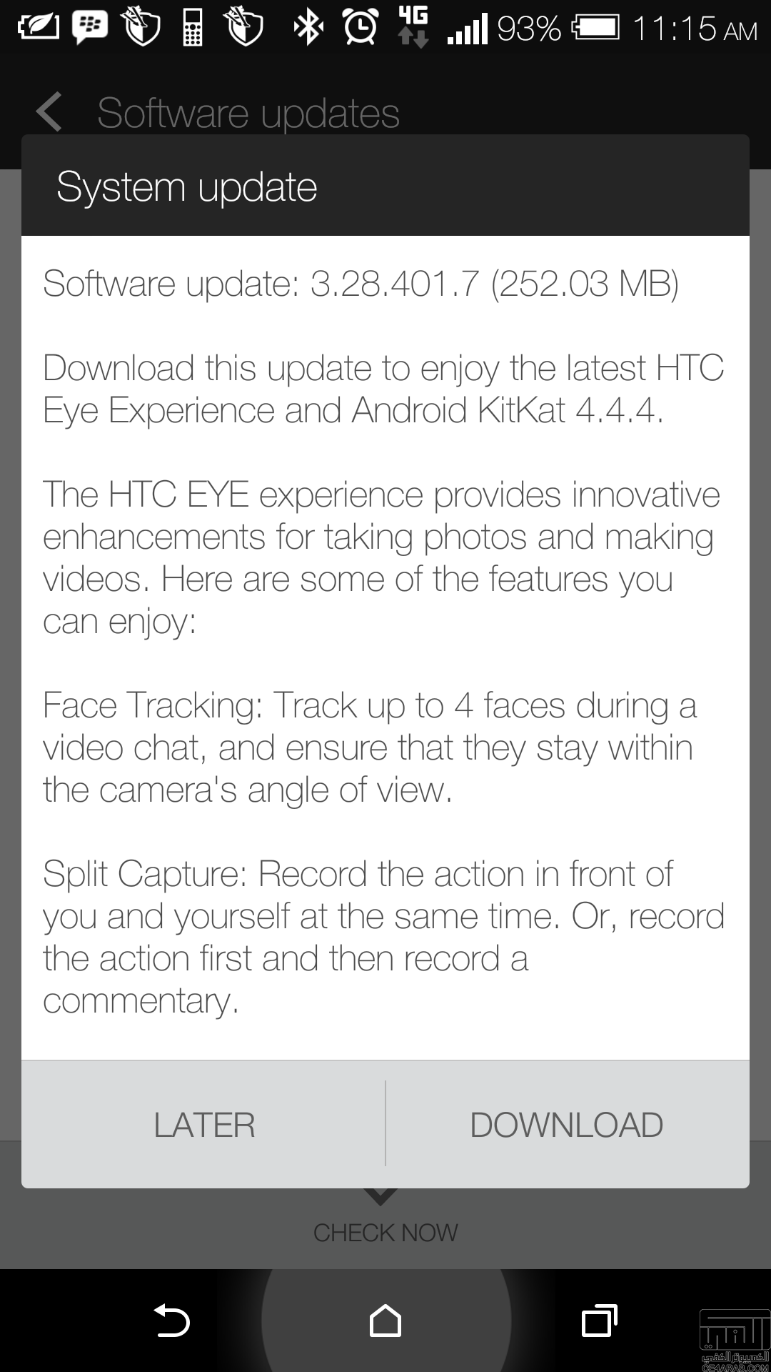 htc one m8 يحصل على تحديث جديد 4.4.4