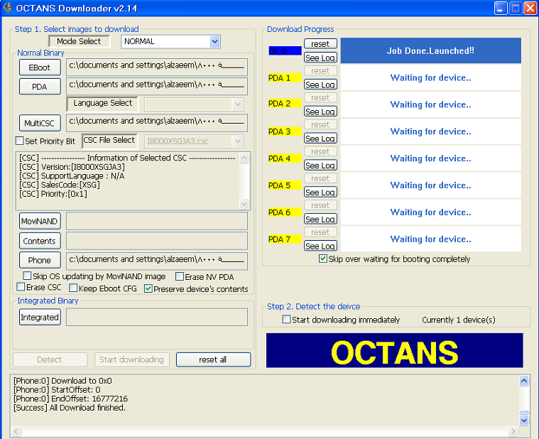 أحدث اصدارات برنامج OCTANS Downloader v2.14 لترقية الأومنيا 2 بتاريخ 11-فبراير-2010