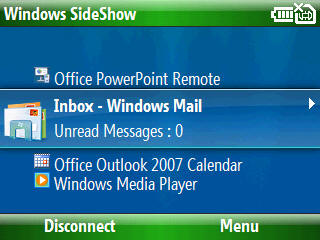 مشروع برنامج مايكروسوفت Windows SideShow للتحكم بالكمبيوتر الشخصي