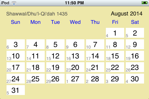 Islamic/Gregorian Calendar الرزنامة الهجرية والميلادية برنامج اليوم 3-10 !!!