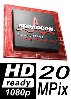 شريحة  BCM2763 VideoCore IV للجوال للتصوير بدقة 20 ميجابيكسل وفيديو بجودة Blu-ray من