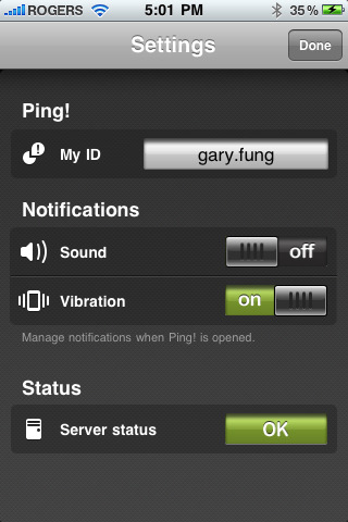 رسائل مجانية لاي ايفون بالعالم "مثل البلاك بيري" بواسطة  Ping v1.3.1